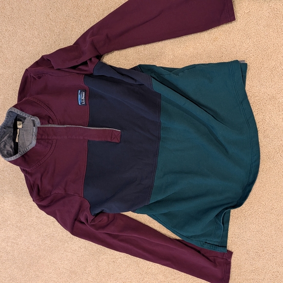 L.L. Bean Colorblock Long Sleeve Shirt - Picture 3 of 3